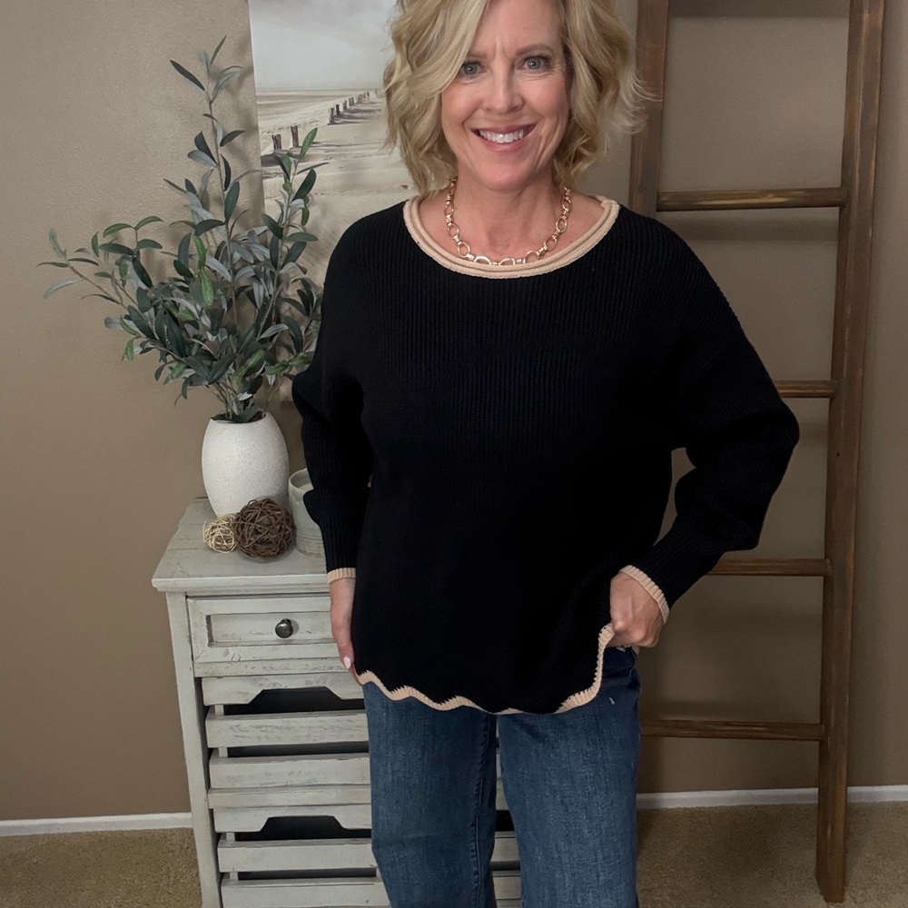 Scallop Hem Sweater